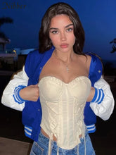 Lace-up Casual Ruched Vest Strapless