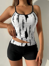 Tie Dye Shorts Tankini High Waist Two Piece Swim Sets