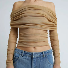 Sheer Mesh Slim Fit Crop Top