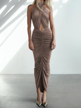 Hollow Out Backless Slim Maxi Dress