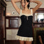 Button Lace Tank Backless Mini Dress