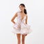 3D Floral Halter Layered V Neck Mini Dress