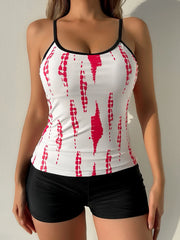 Tie Dye Shorts Tankini High Waist Two Piece Swim Sets