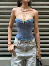 Folds Fishbone Patchwork Strapless