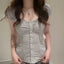 Y2K Stripes Ruffle Blouse