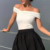 Folds Slim Fit Short Tee Strapless