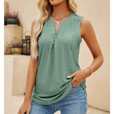 Hollow Out V-neck Sleeveless T-shirt