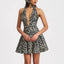 Deep V High Waist Sleeveless Party Dress