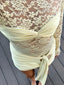 Bandage Round Neck Skinny Long Lace Dress