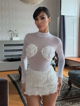 Mesh Patchwork Flower Mini Knit Set