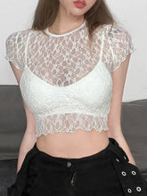 Short Sleeve Mesh Sheer Top