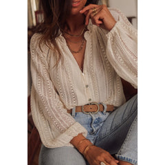 Vintage Lace Hollow Out Casual Blouse