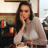 Sexy Mesh Long Sleeve Sheer Top