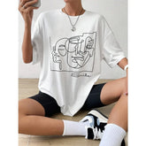 Abstract Line Graphic Cotton T-shirt