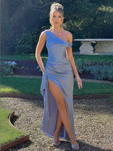 Ruffled Asymmetrical Split Maxi Summer Dress