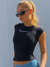 Y2K Letter Print Crop Top