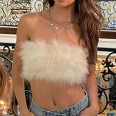 Plush Bare Midriff Tank Strapless