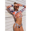 Leopard Print Long Sleeve Rash Guard Two Piece Swim Sets