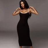 Knit Backless Evening Midi Dress