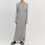 Ribbed Knit Crew Neck Maxi Dress