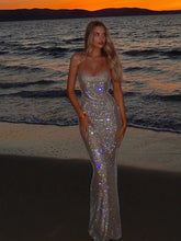 Sequin Diamonds Fishtail Maxi Dress