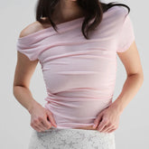 Skew Collar Slim Fit Tee Strapless