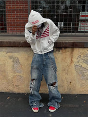 Minimalist Flag Patchwork Hoodie