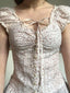 Prairie Chic Floral Print Women’s Blouse Crop Top