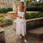 Solid Pleated Square Neck Midi Dress