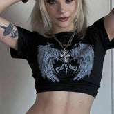 Gothic Star Crop Retro T-shirt