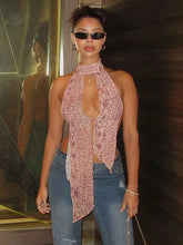 Leopard Print Shirring Ruched Backless Cami Top