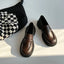 Shallow Mouth Round Toe Black Flats British Style Casual Oxfords Sneakers Loafers