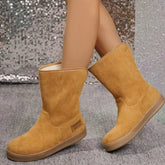 Shoes for Women 2024 Comfortable and Warm Winter Women's Furry Boots Simple and Versatile Casual Mid Calf Boots Botas De Mujer