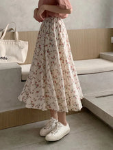 DressBetty - Vintage Floral Print A-line Pleated Streetwear Drawstring Midi Skirt