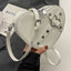 Vintage Y2K Small Chain Rivet Heart Shaped Red PU Leather Bag