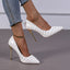 Crocodile-Effect Pattern Fashion Pointy Party Casual High Heel