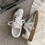 Women Soft Leather + Lace Mesh Walking Shoes Breathable Casual Sneaker New Lace Up Non-slip Flat Sports Jogging Running Trainers
