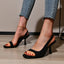 Women's Luxury Brand Designer High Solid Shal Mouth Open Toe Party Sandals Low Heel Pumps