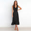 Ruffled Sleeveless V-neck Ruffled High-grade Elegant Traf Midi Dresses