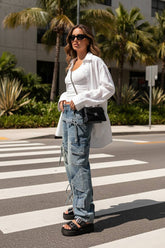 Azure Medieval Roomy Y2K Cargo Pant