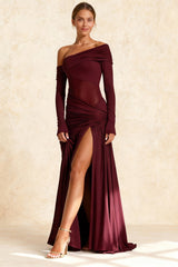 Slim Fit Round Neck Ruched Sheer Bodycon Formal Dress