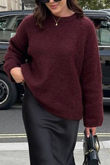 Plain Ribbed Long Sleeve Sweater