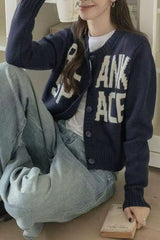 Loose Fit Letter Embroidery Sweater