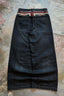 Contrast Waist Patchwork Wide Leg Jeans