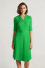 V-Neck Waistband Short Sleeve Solid Pencil Office Dress