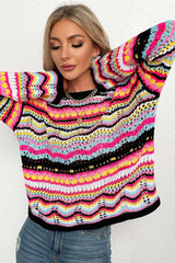 Casual Colorblock Knit Sweater