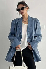 PU Leather Oversized Casual Blazer