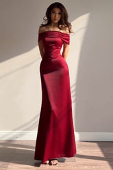 Satin Off-Shoulder A-Line Birthday Dress