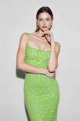 Floral Cami Backless Slim Bodycon Dress