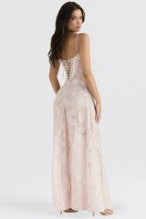 Lace Tie-Strap Romantic Maxi Dress